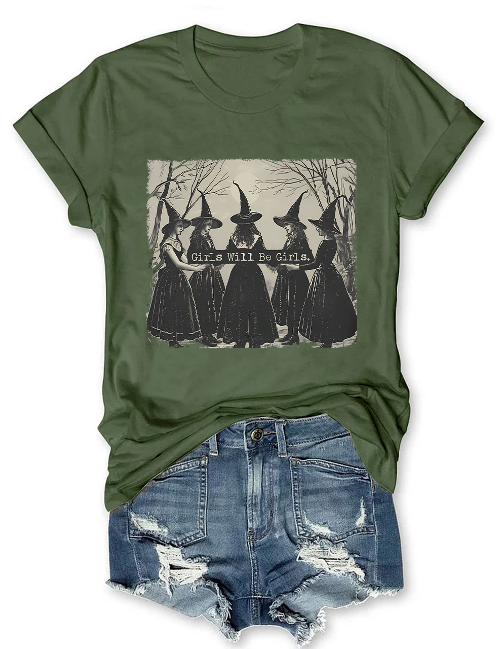 Vintage Girls Will Be Girls Witch T-shirt