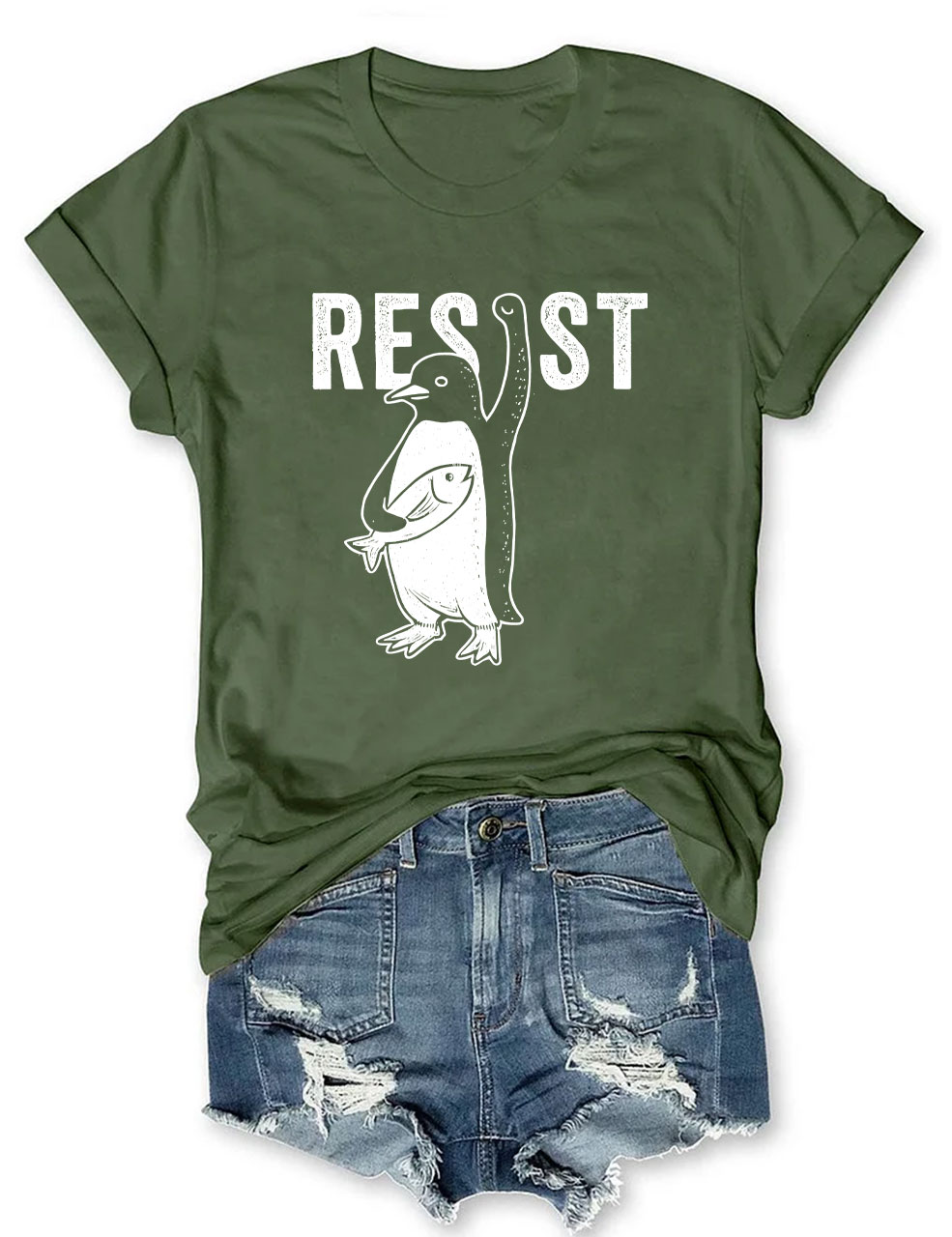 Penguins Against Tariffs Funny T-Shirt