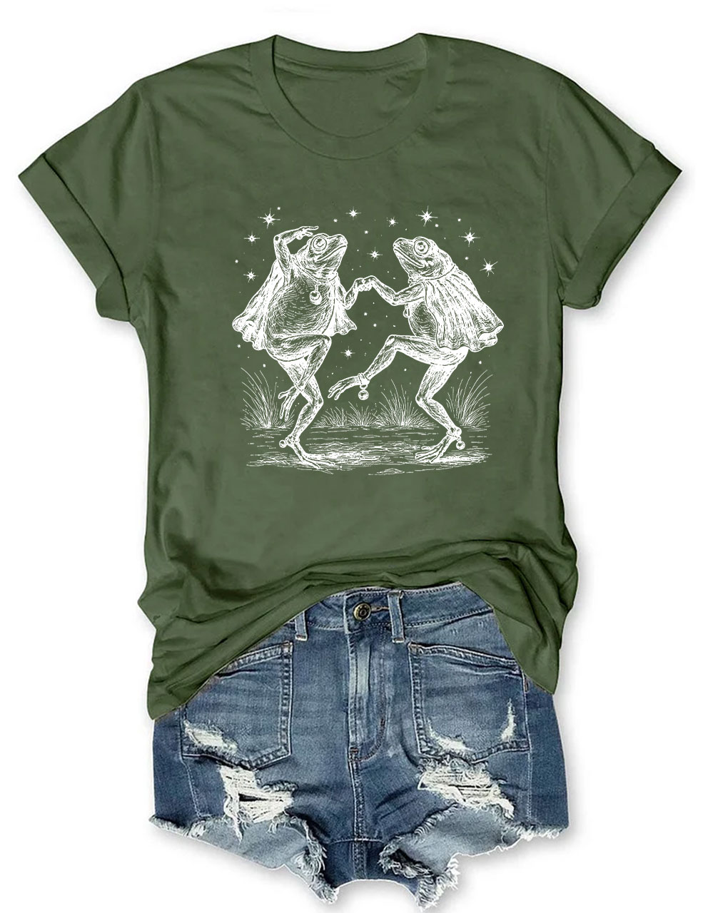 Vintage Frog Illustration Funny T-Shirt