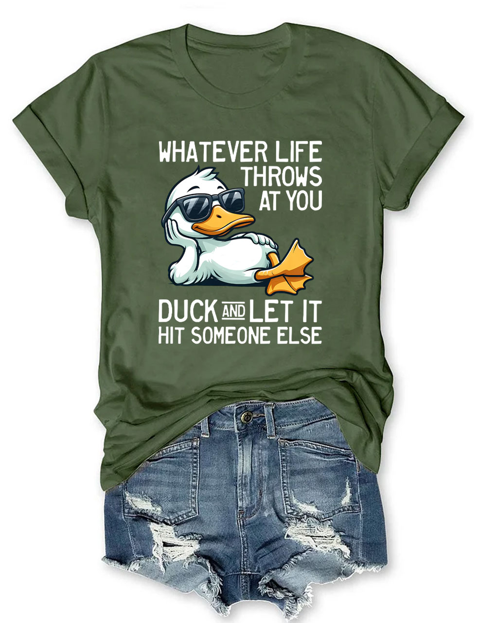 Whatever Life Throws At You Funny Duck T-Shirt