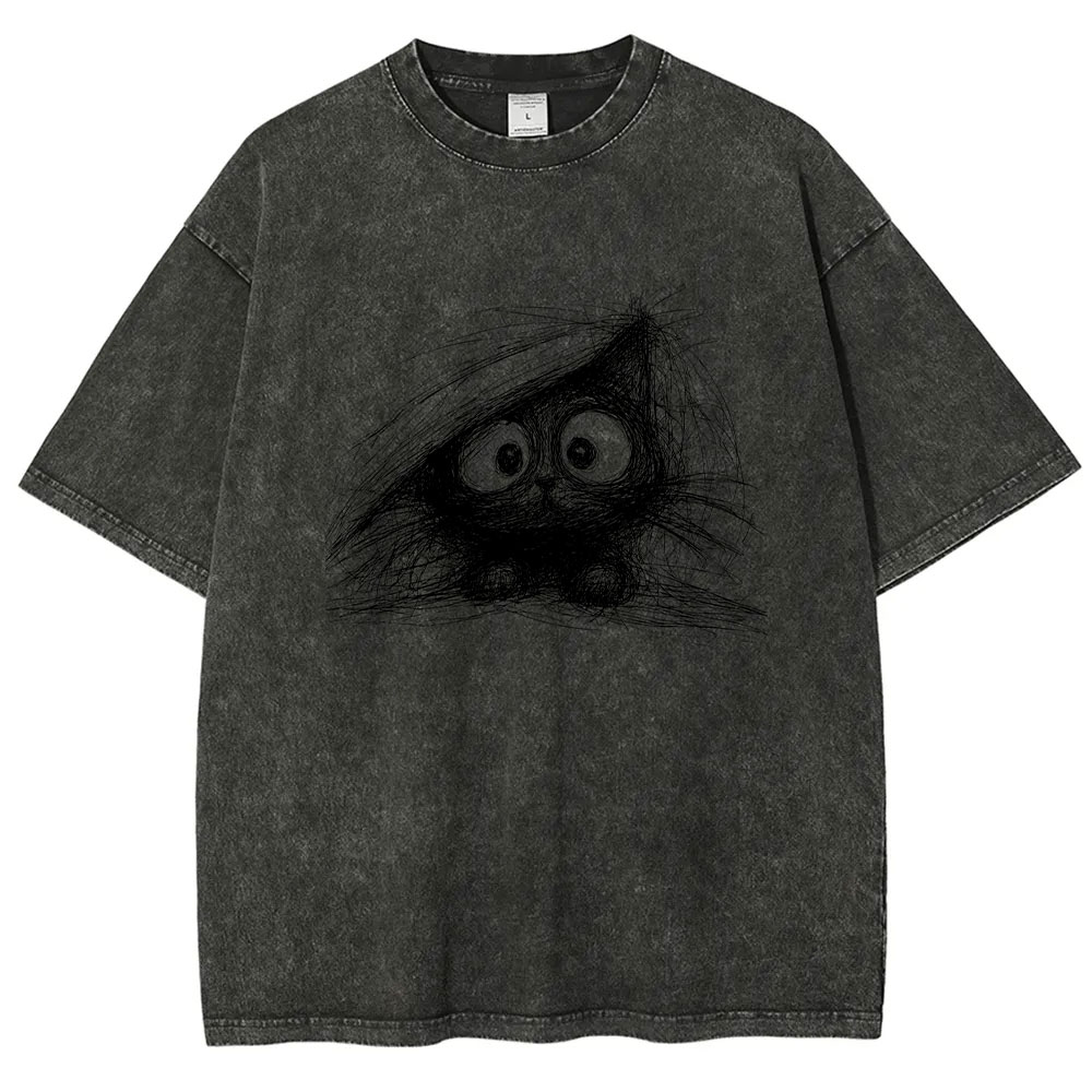 Abstract Cat Line Art  T-shirt
