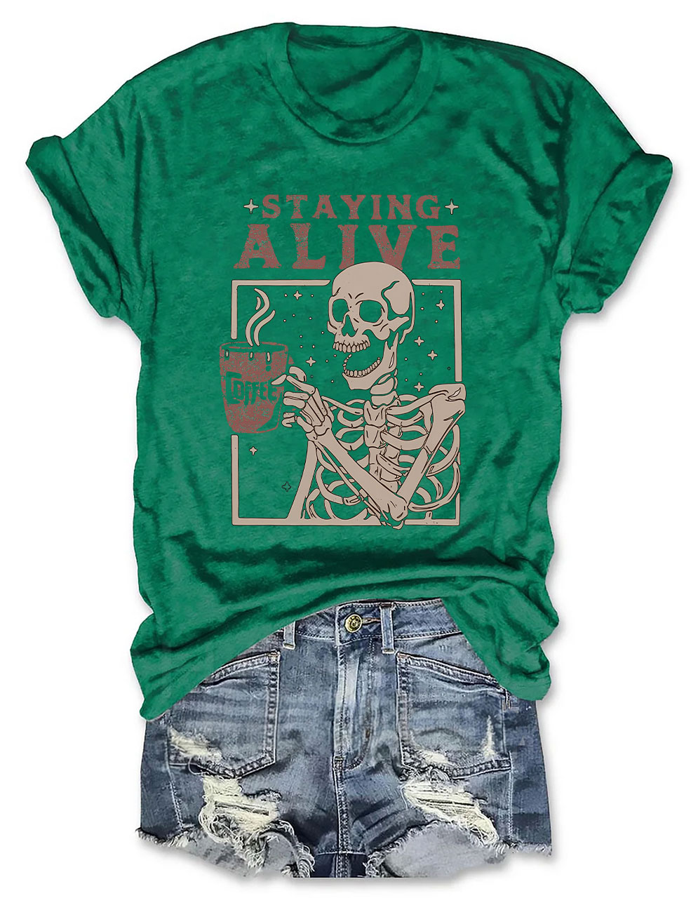 Coffee Lovers Funny Skeleton T-shirt