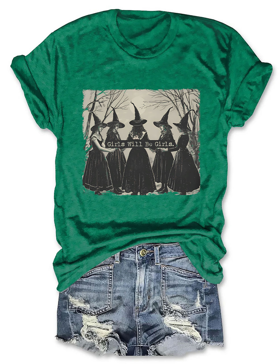 Vintage Girls Will Be Girls Witch T-shirt