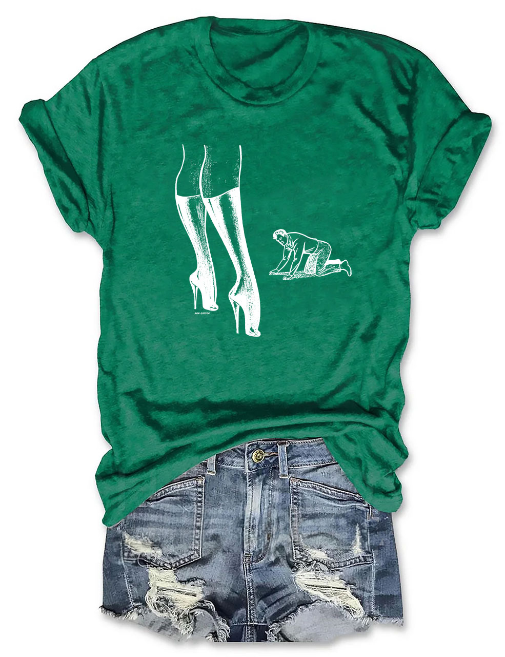 Retro Femdom Dominatrix With Kneeling Captive Male T-Shirt