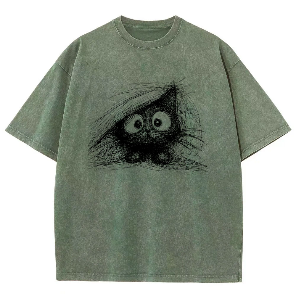 Abstract Cat Line Art  T-shirt