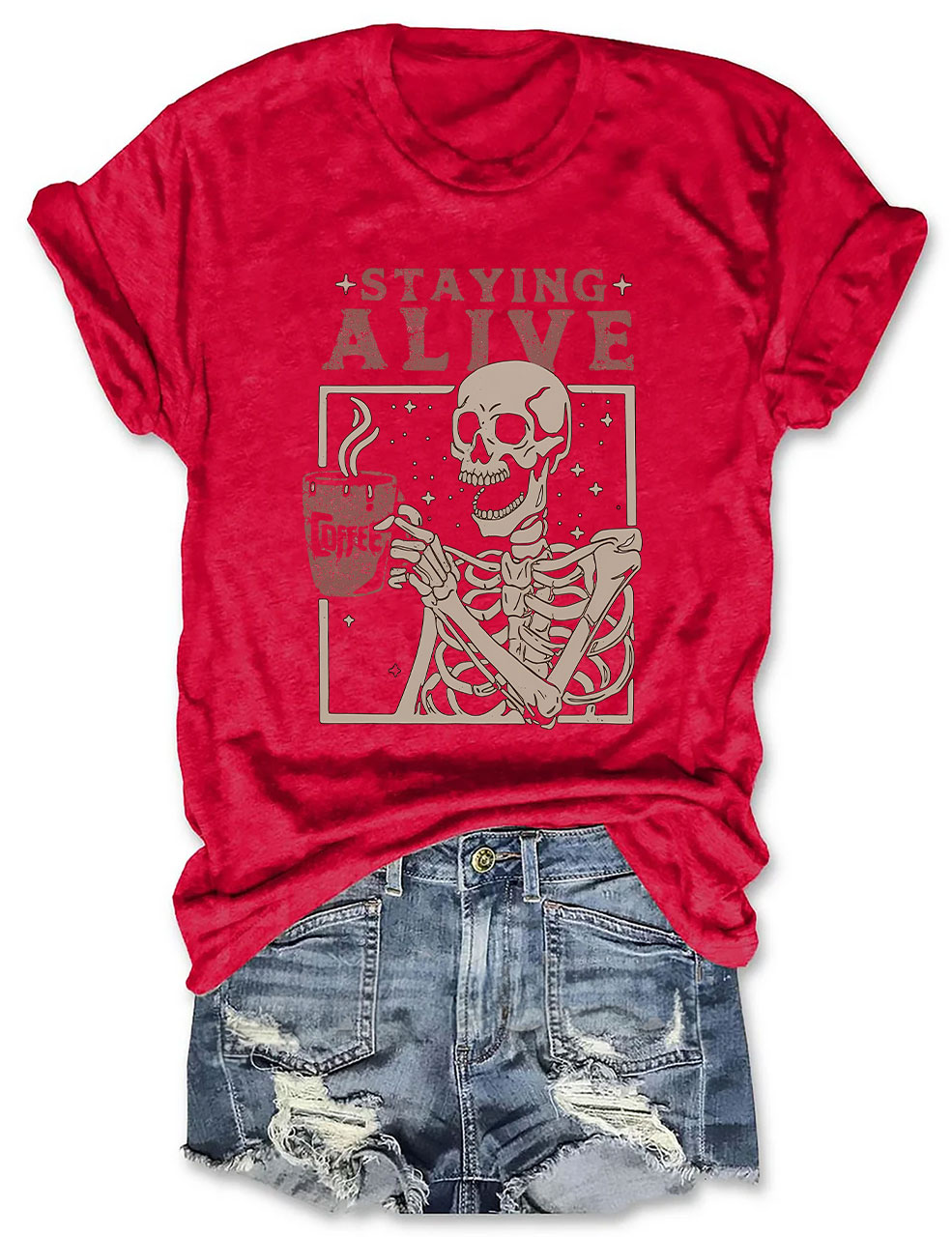 Coffee Lovers Funny Skeleton T-shirt