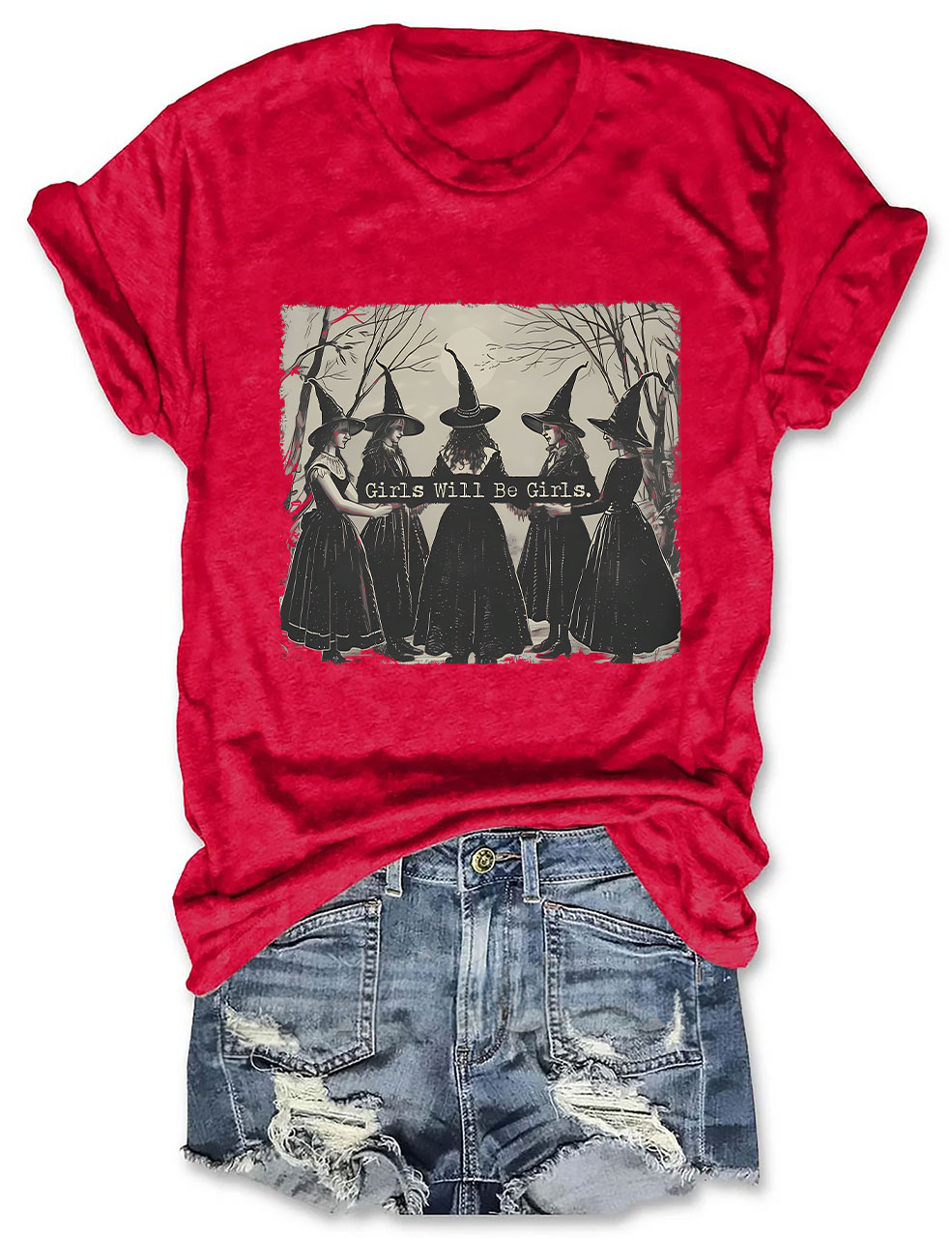 Vintage Girls Will Be Girls Witch T-shirt