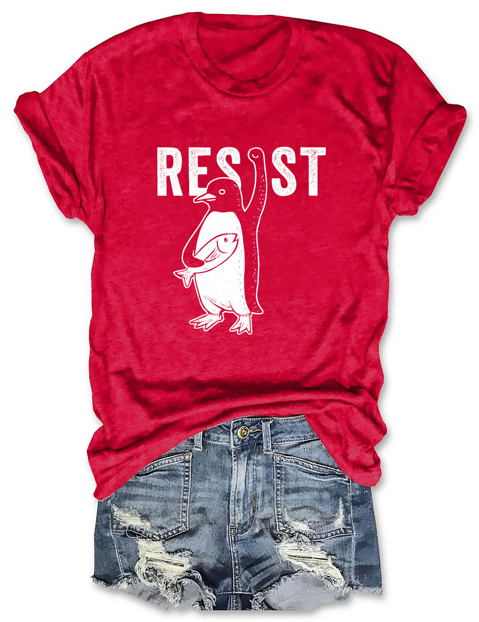 Penguins Against Tariffs Funny T-Shirt