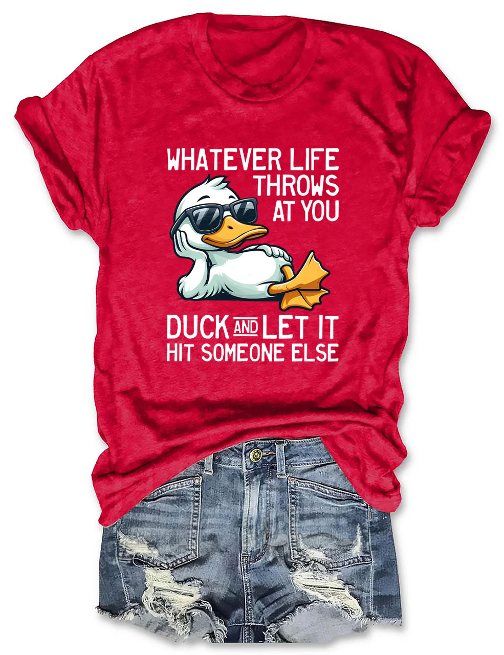 Whatever Life Throws At You Funny Duck T-Shirt