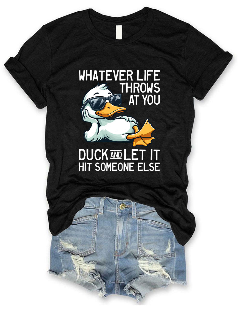 Whatever Life Throws At You Funny Duck T-Shirt