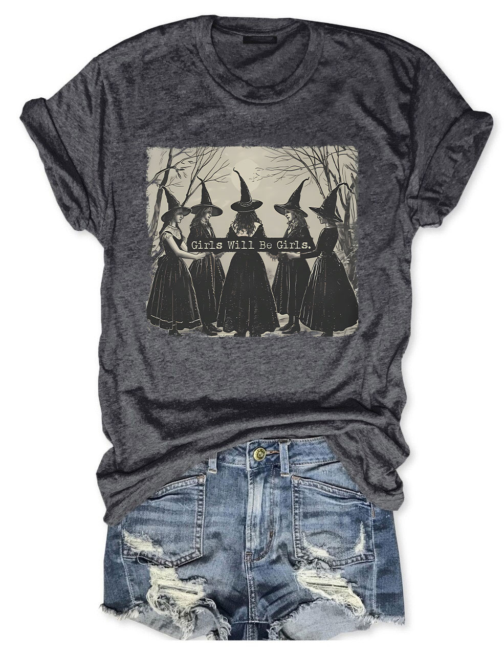 Vintage Girls Will Be Girls Witch T-shirt