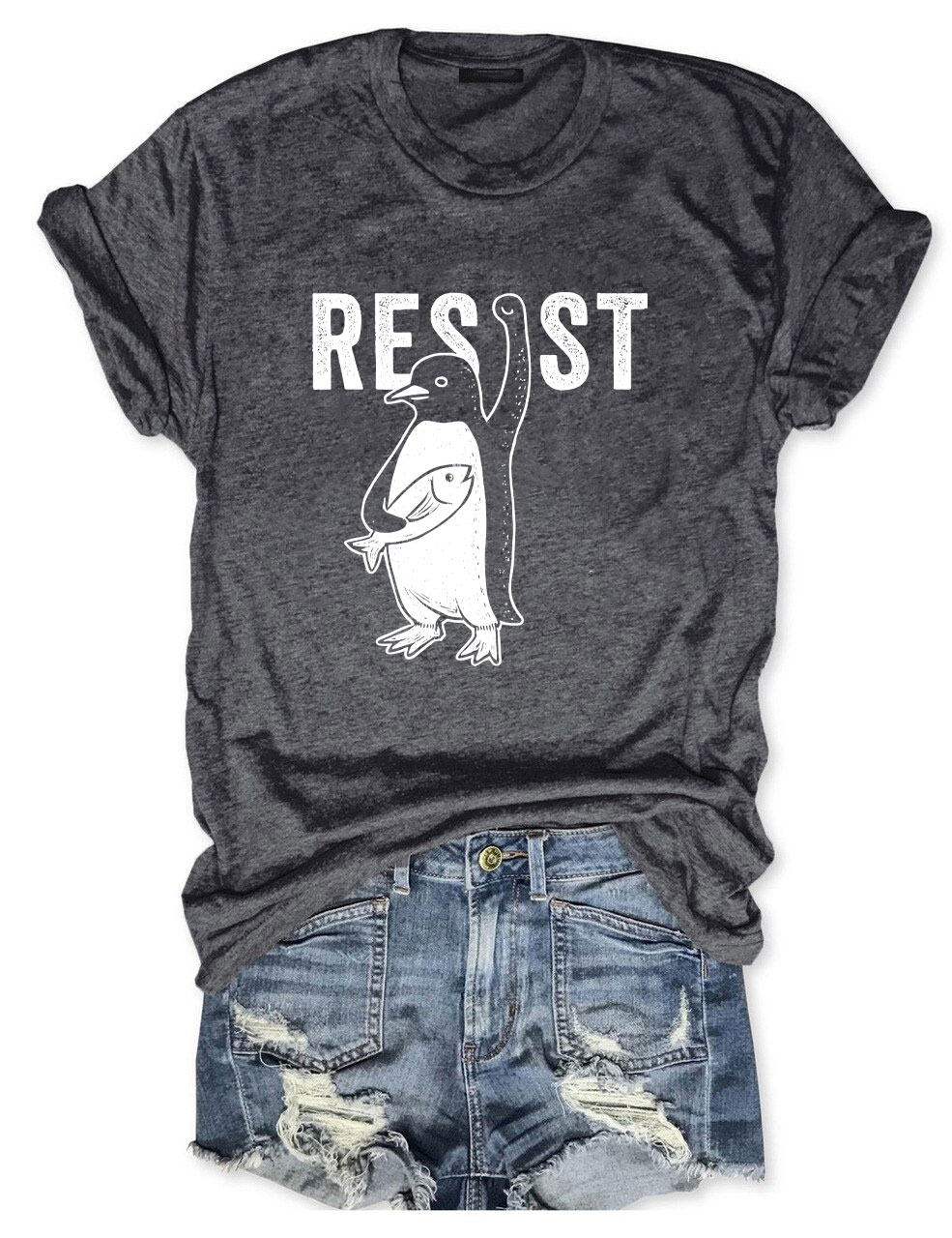 Penguins Against Tariffs Funny T-Shirt