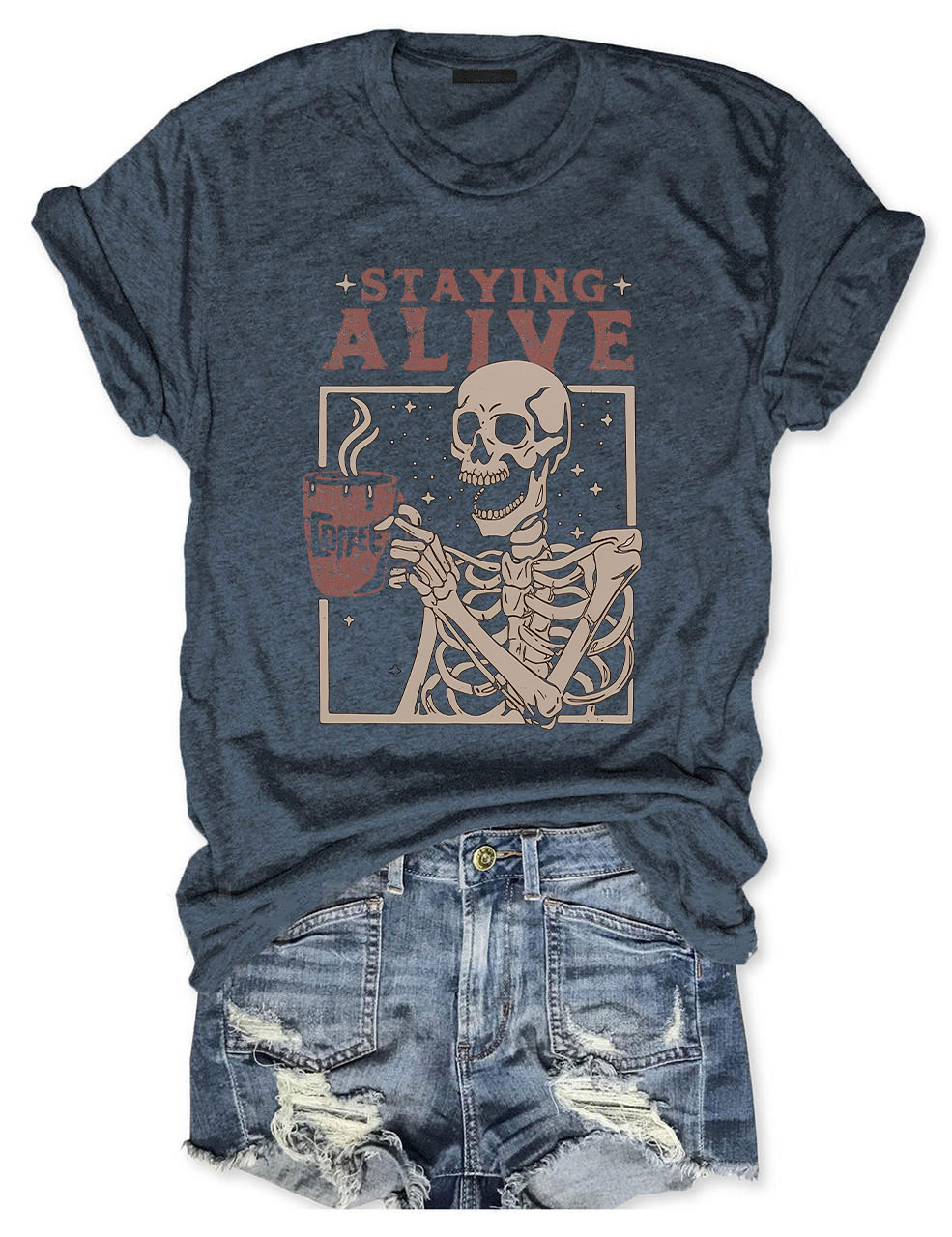 Coffee Lovers Funny Skeleton T-shirt