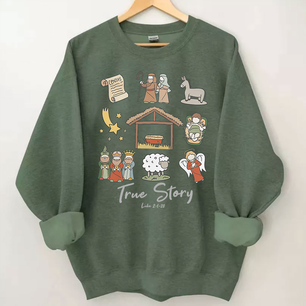 True Story Nativity Christmas Comfort Colors Sweatshirt