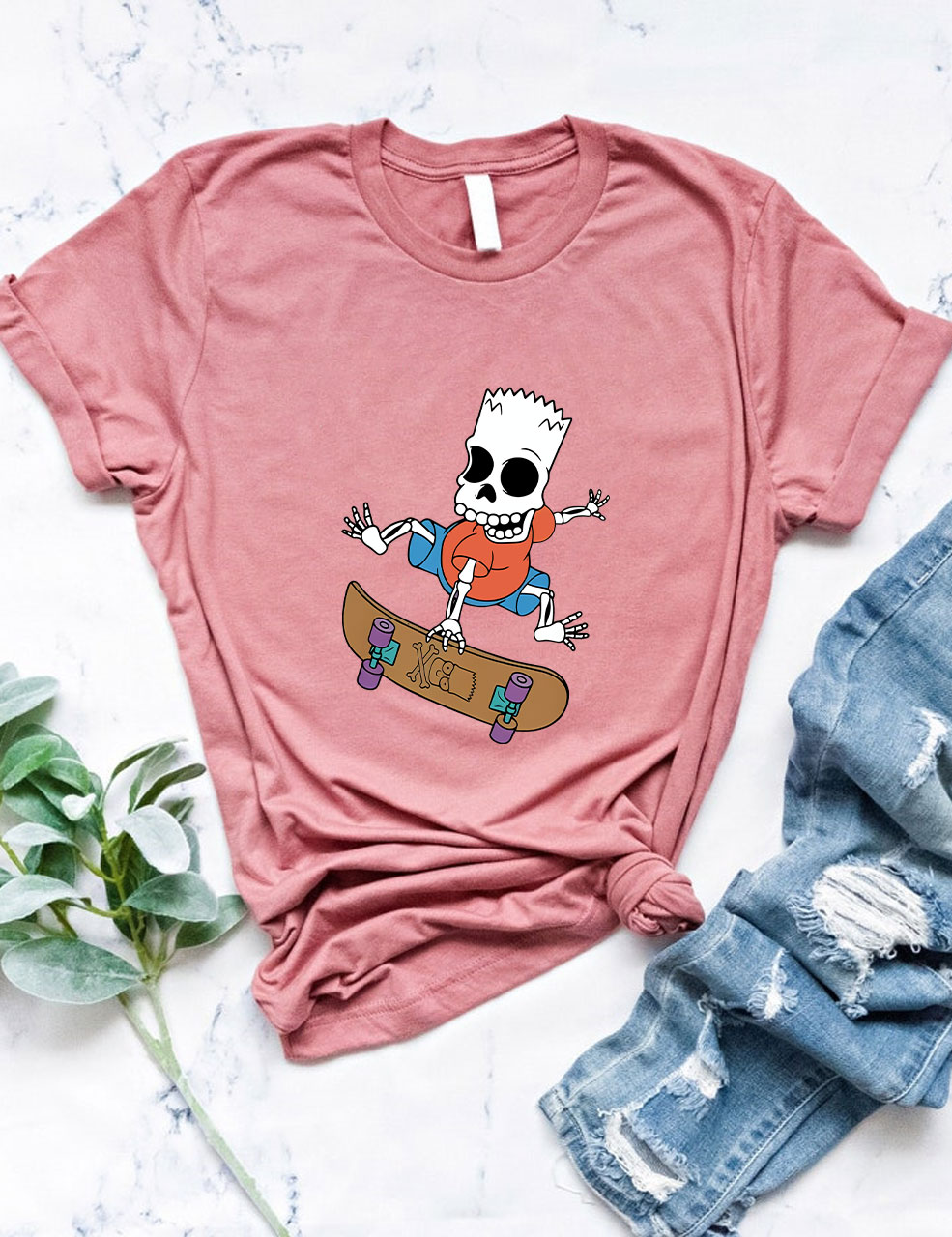 Simpsons Skater Bart Halloween Funny T-Shirt