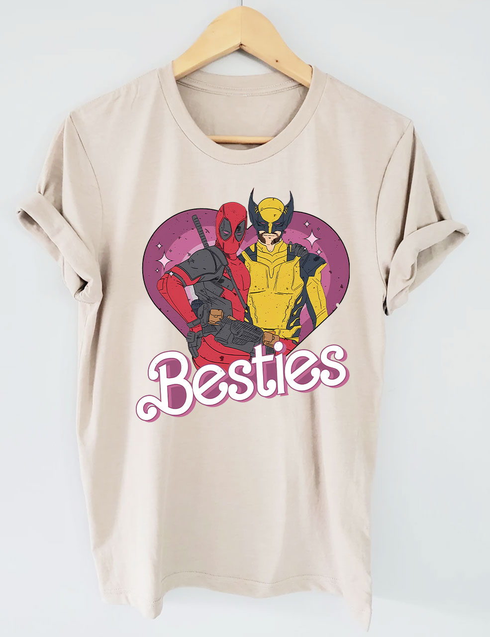 Cute Deadpool Wolverine Besties Forever T-shirt