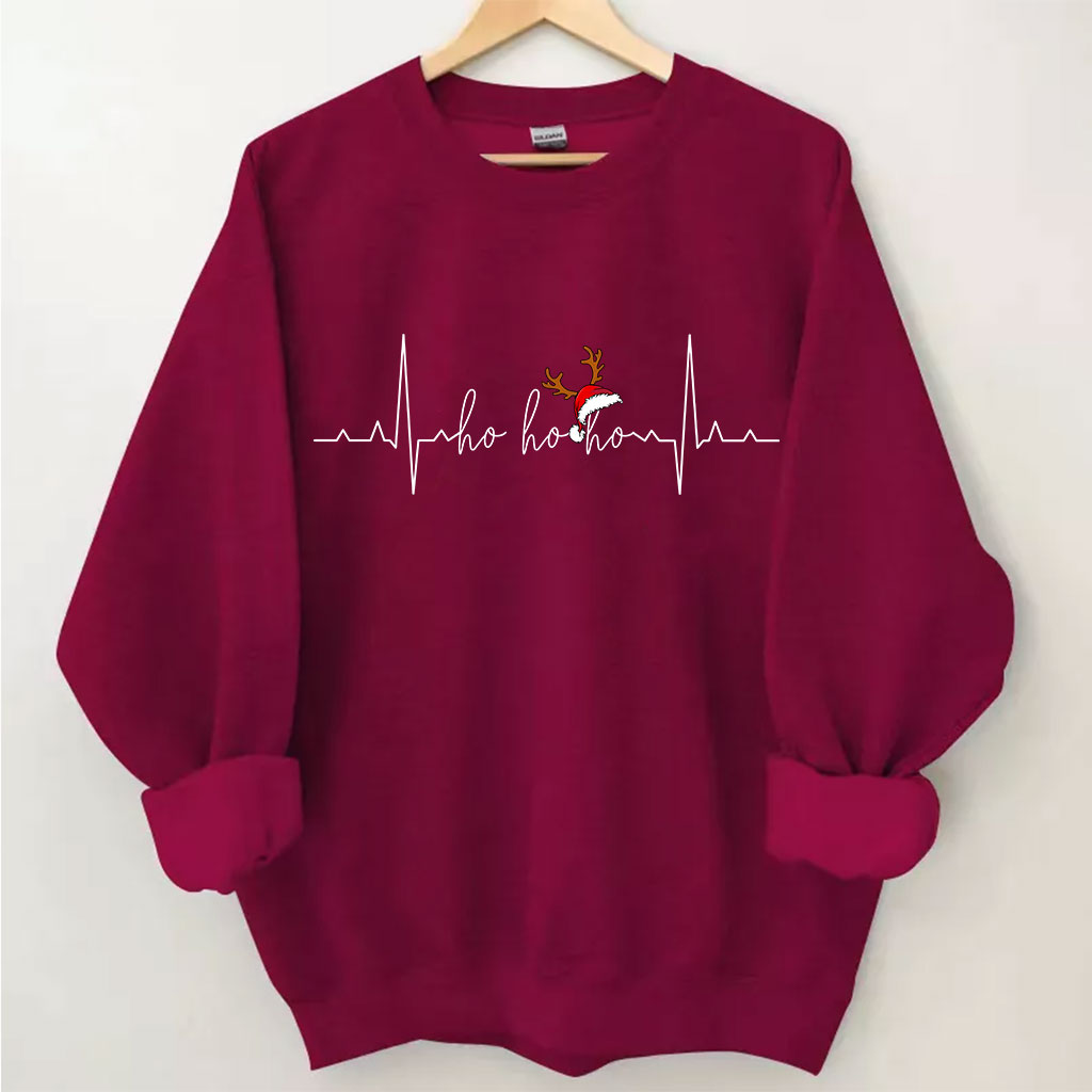 Ho Ho Ho Ho Heartbeat Christmas Funny Sweatshirt