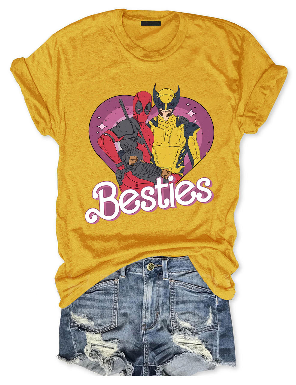 Cute Deadpool Wolverine Besties Forever T-shirt