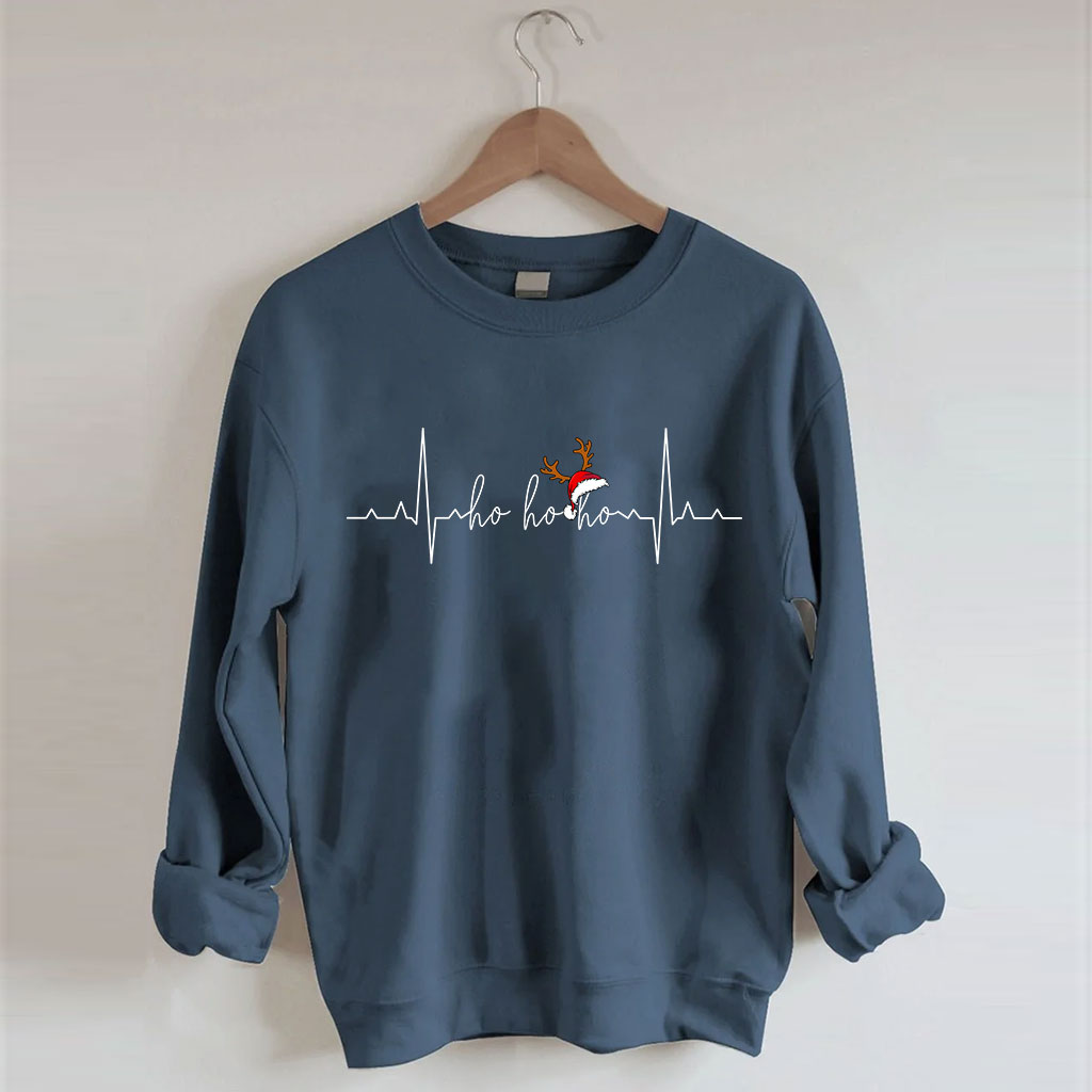 Ho Ho Ho Ho Heartbeat Christmas Funny Sweatshirt