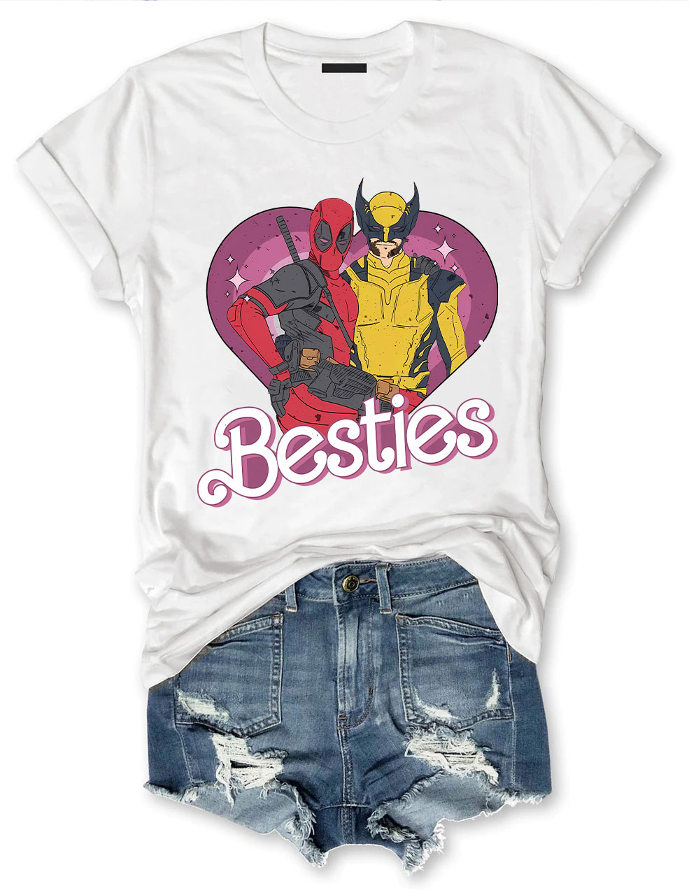 Cute Deadpool Wolverine Besties Forever T-shirt