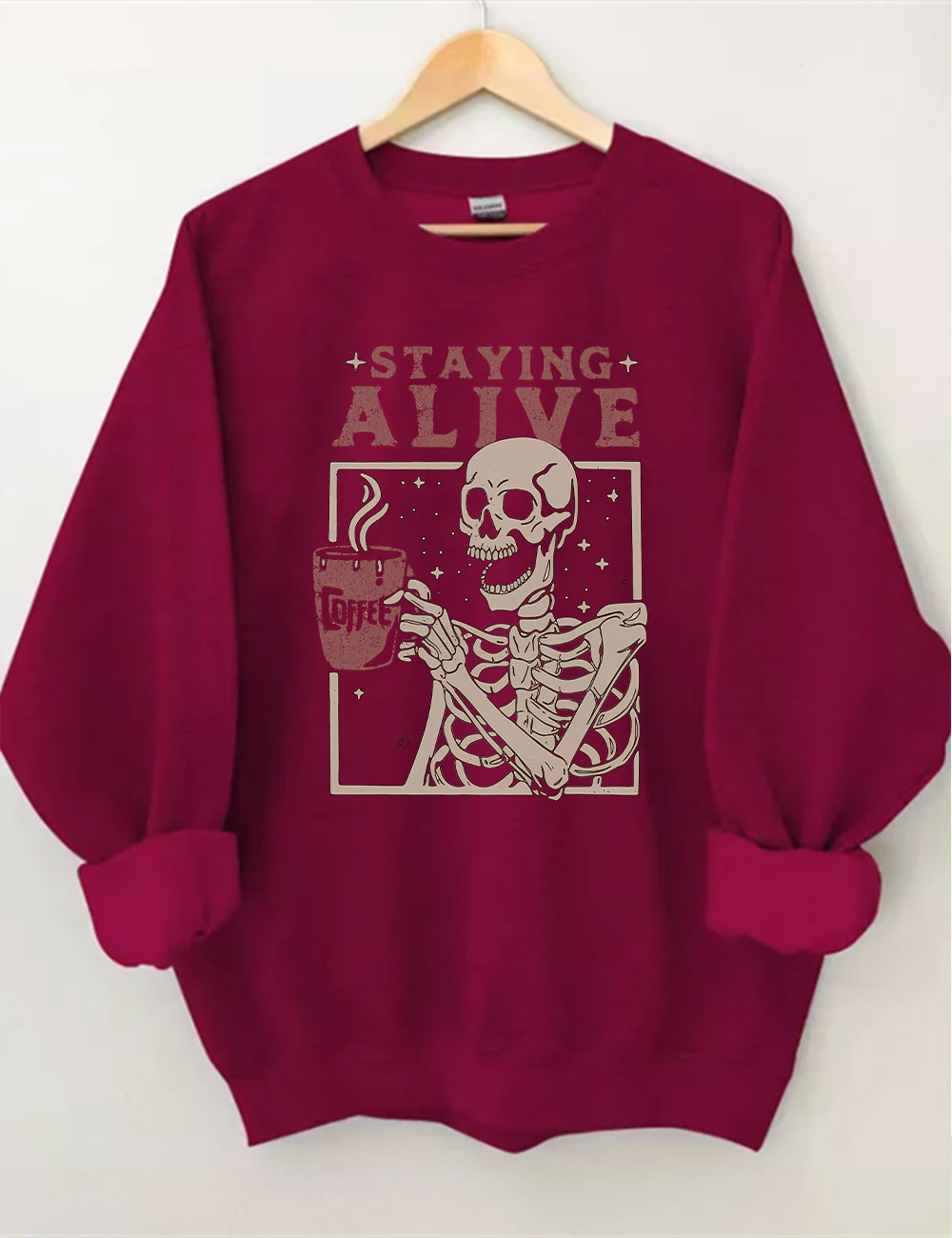 Coffee Lovers Funny Skeleton Sweatshirt