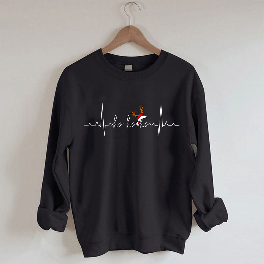 Ho Ho Ho Ho Heartbeat Christmas Funny Sweatshirt