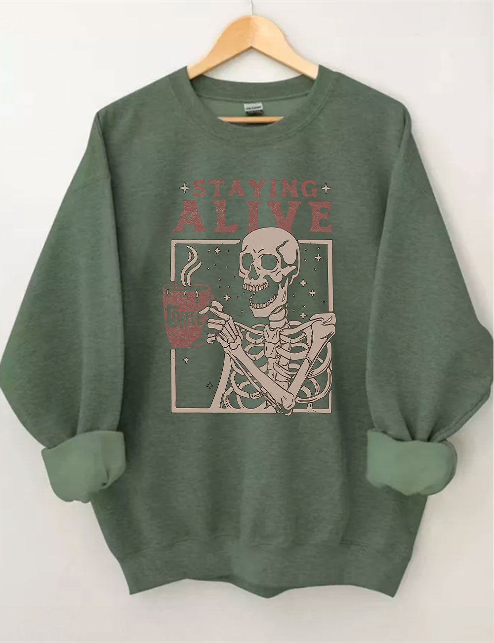 Coffee Lovers Funny Skeleton Sweatshirt