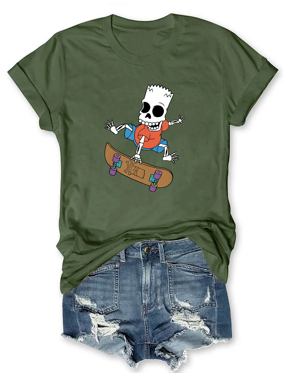 Simpsons Skater Bart Halloween Funny T-Shirt