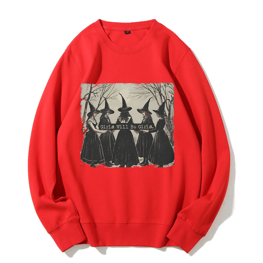 Vintage Girls Will Be Girls Witch Sweatshirt