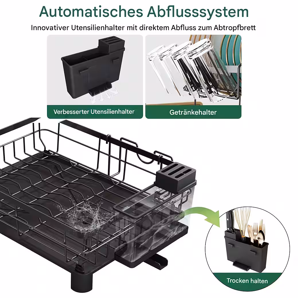 Geschirrständer 2-stufig Abtropfgestell Geschirr Geschirrabtropfgestell Abtropfschale