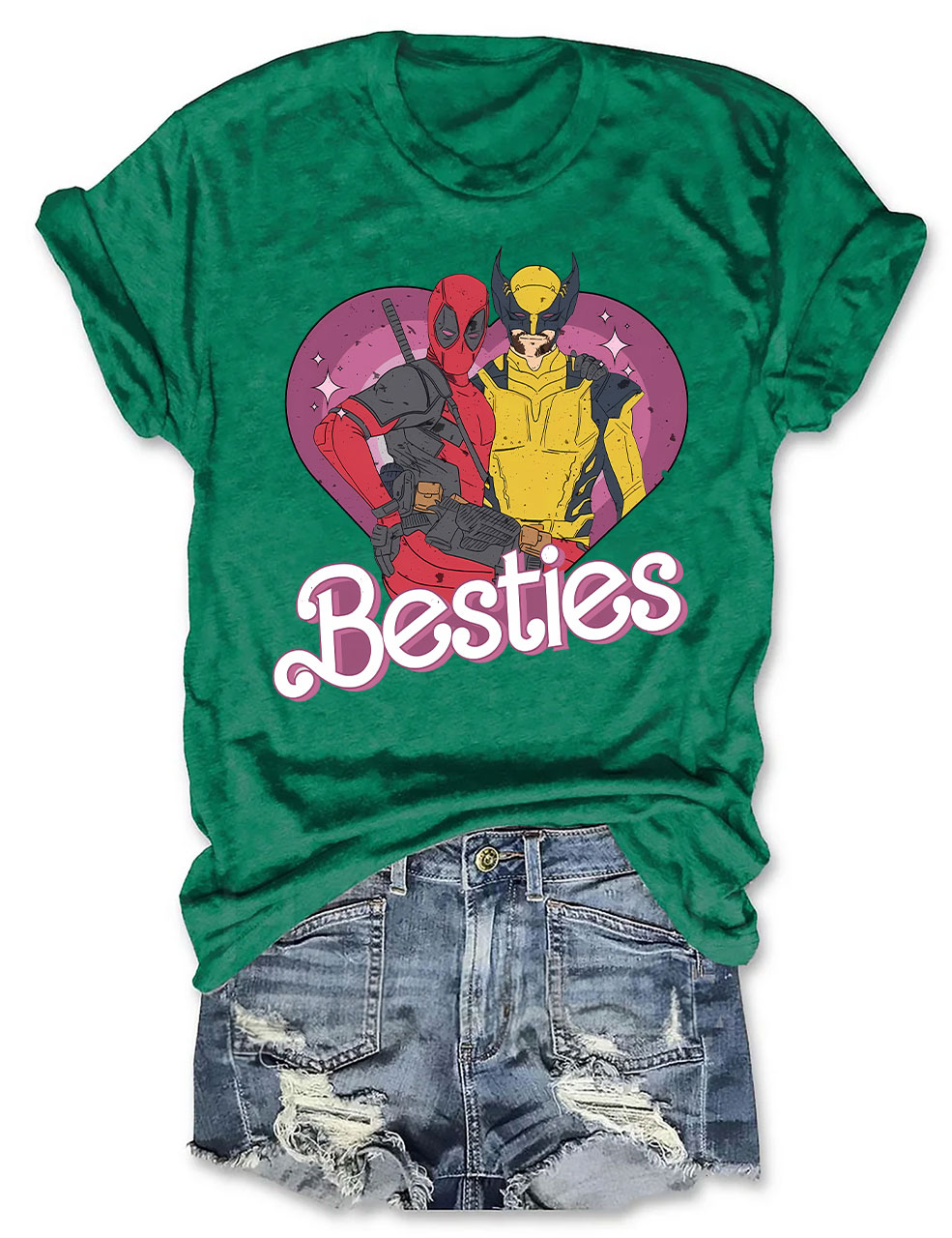 Cute Deadpool Wolverine Besties Forever T-shirt