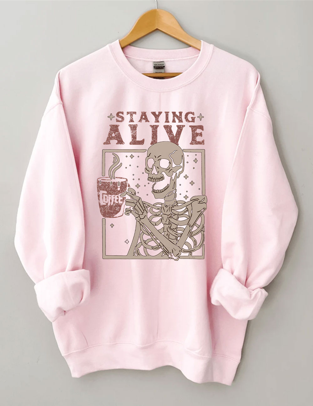 Coffee Lovers Funny Skeleton Sweatshirt