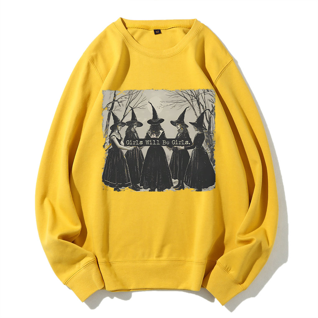 Vintage Girls Will Be Girls Witch Sweatshirt