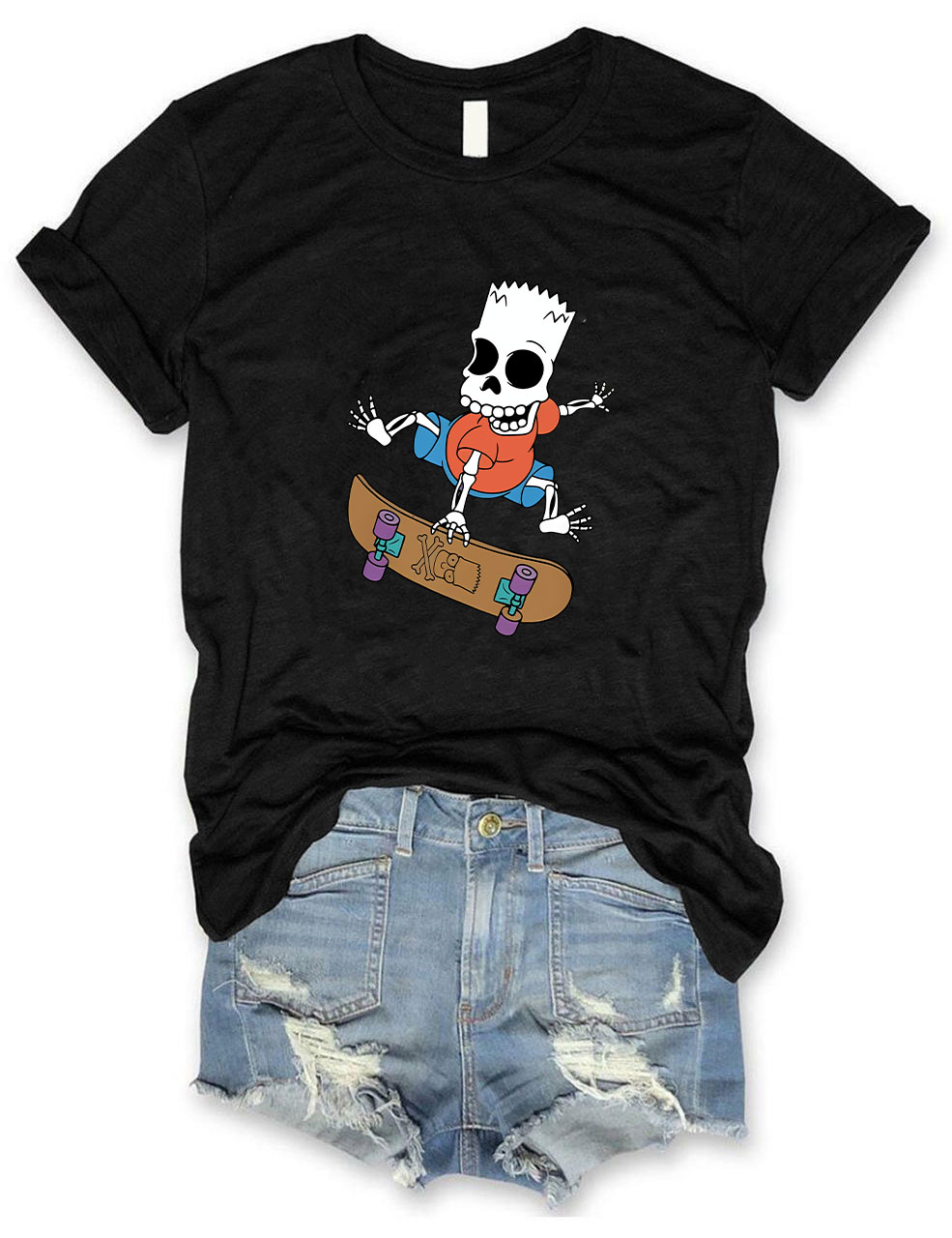 Simpsons Skater Bart Halloween Funny T-Shirt