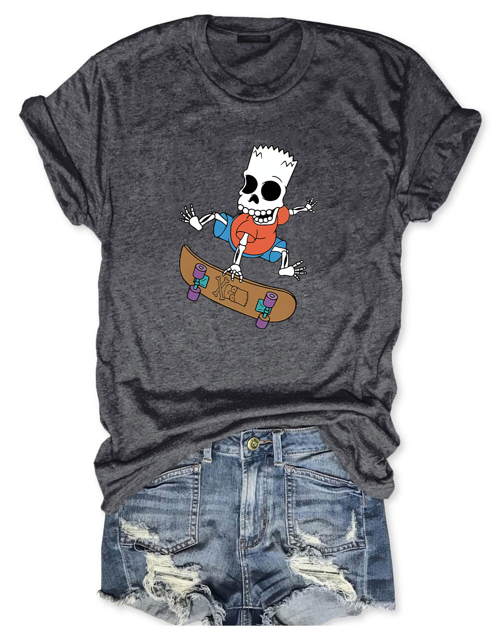 Simpsons Skater Bart Halloween Funny T-Shirt