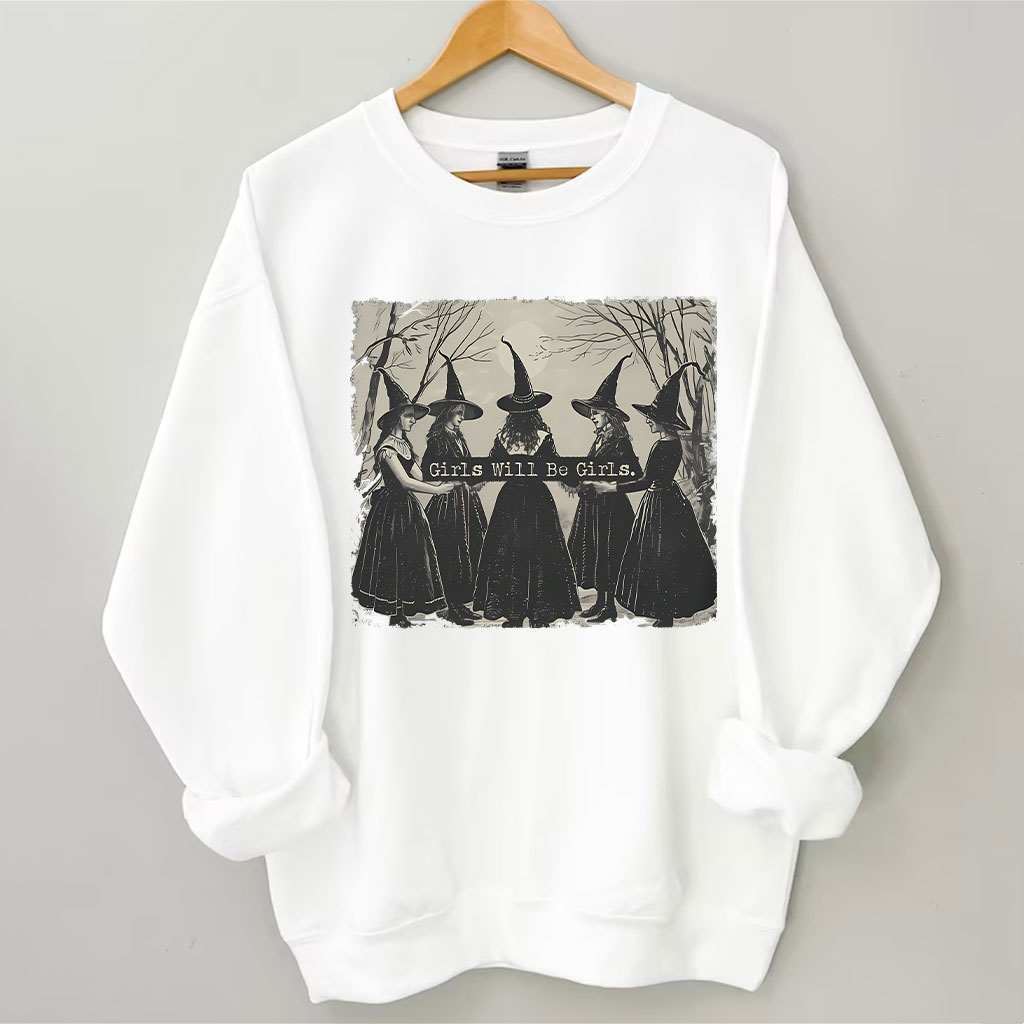Vintage Girls Will Be Girls Witch Sweatshirt
