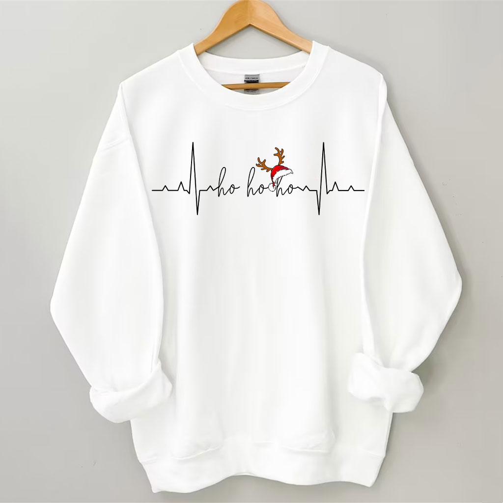 Ho Ho Ho Ho Heartbeat Christmas Funny Sweatshirt