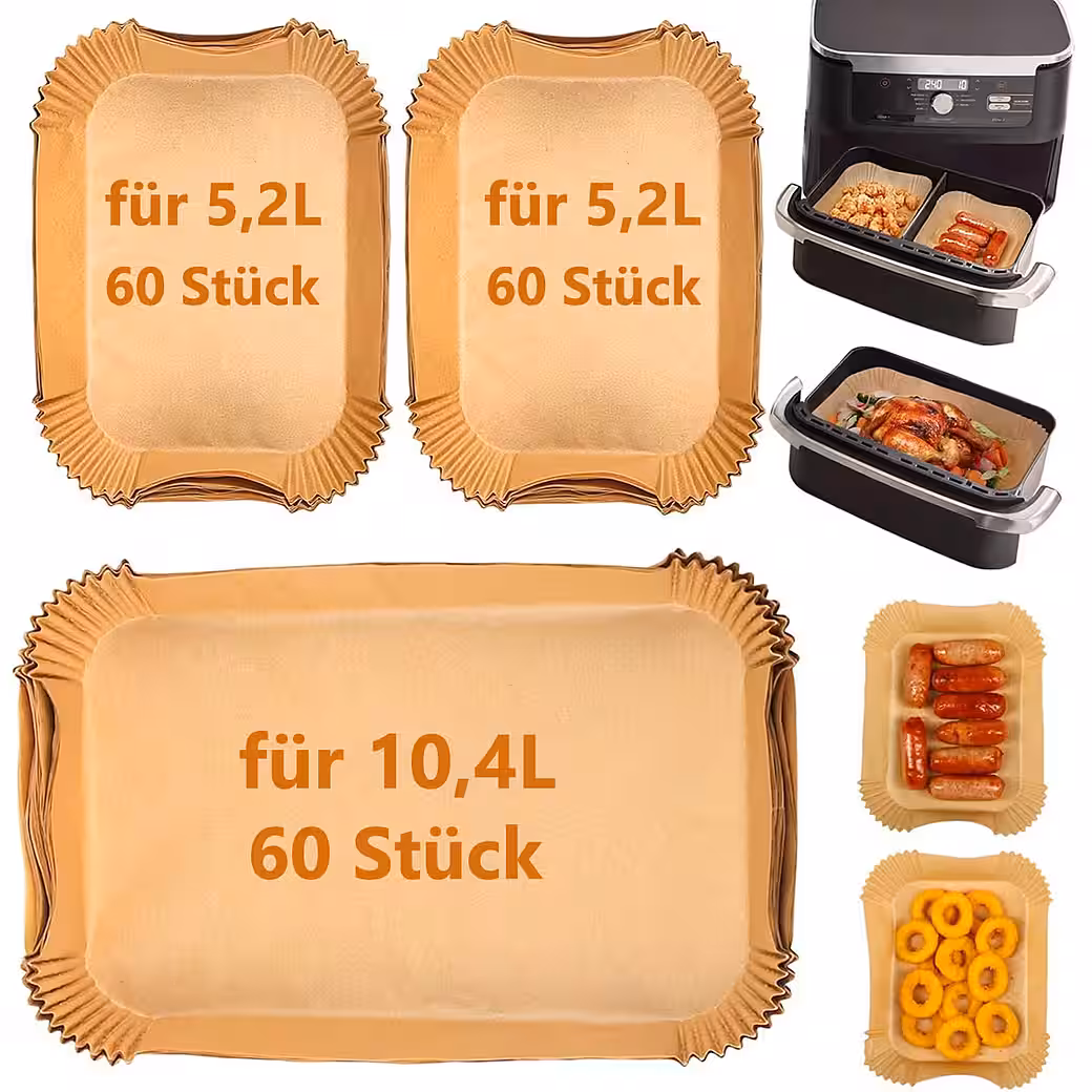 Backpapier für Heißluftfritteuse Ninja Foodi Flexdrawer AF500EU, 180 St.