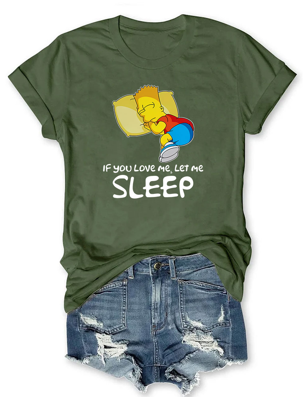 Bart Simpson If You Love Me Let Me Sleep Funny T-Shirt