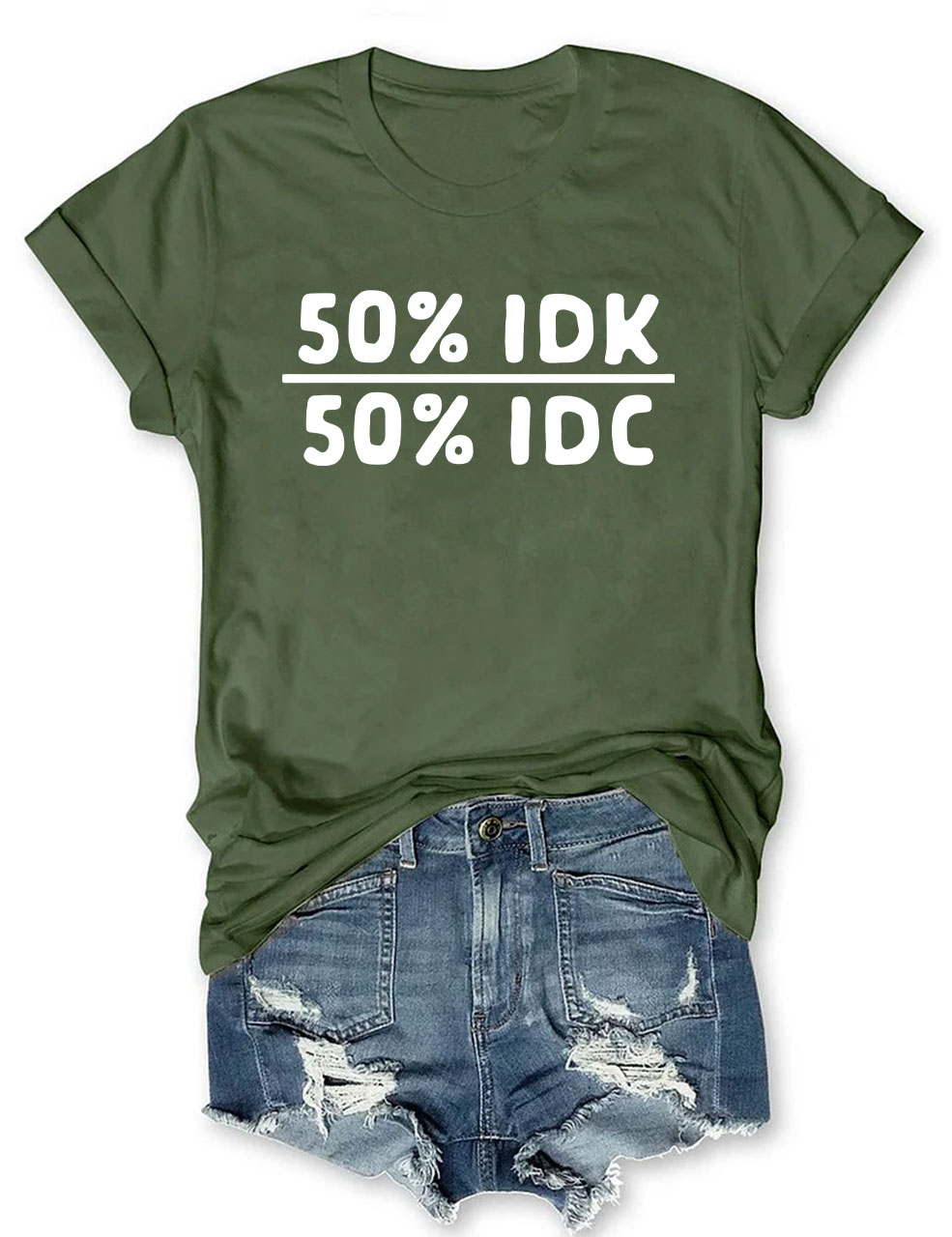 50 Percent Idk 50 Percent Idc Funny T-shirt