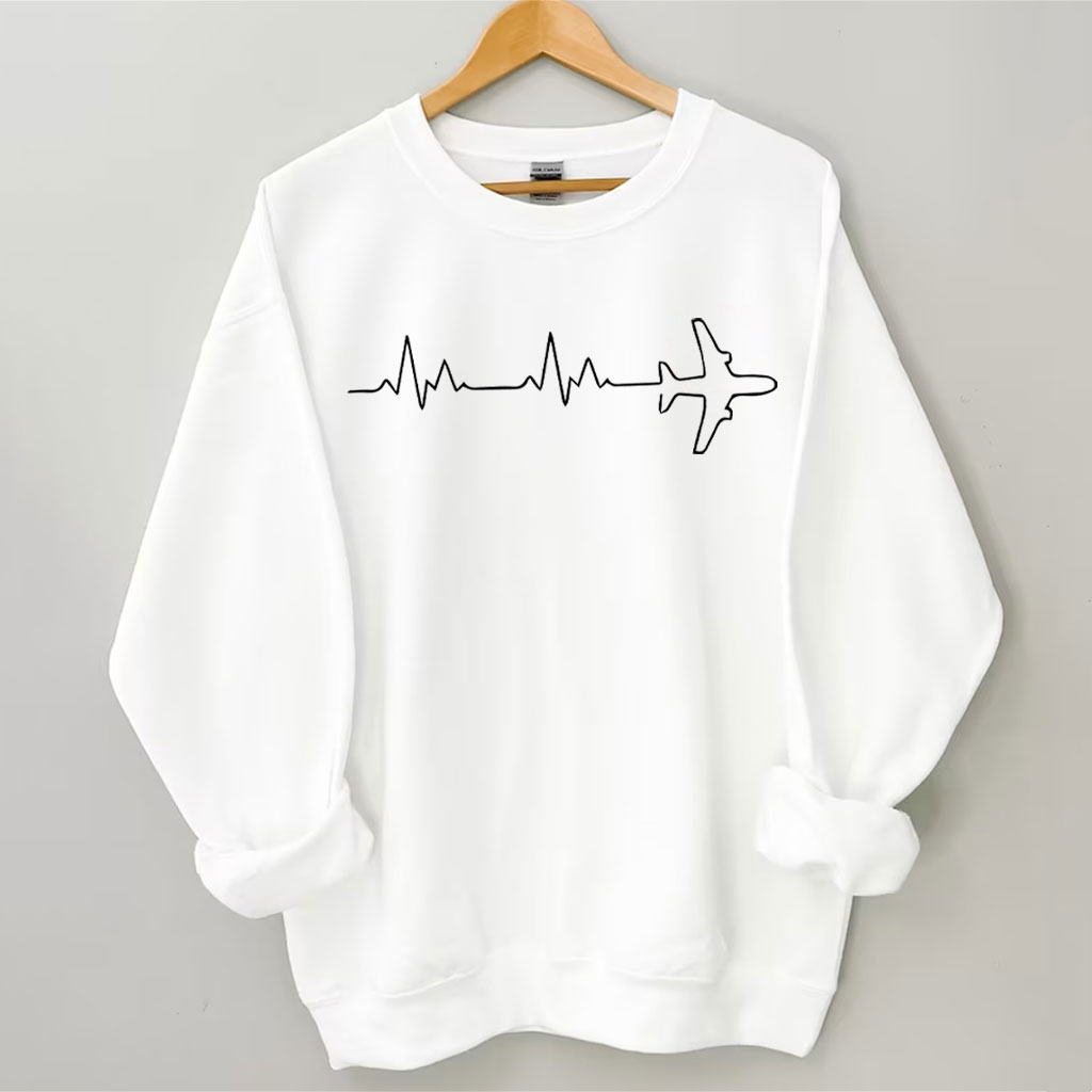 Airplane Pilot Heartbeat Sweatshirt