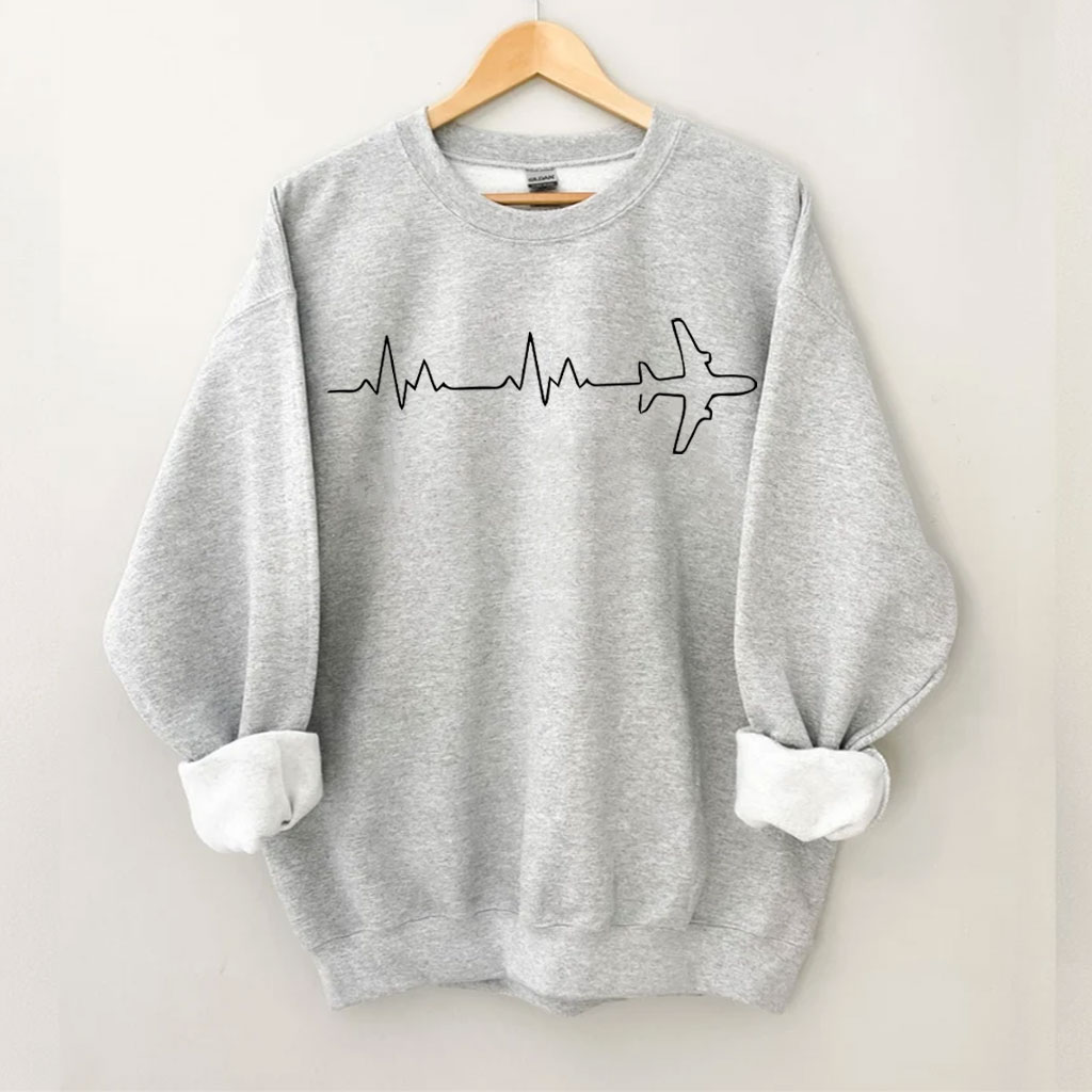 Airplane Pilot Heartbeat Sweatshirt