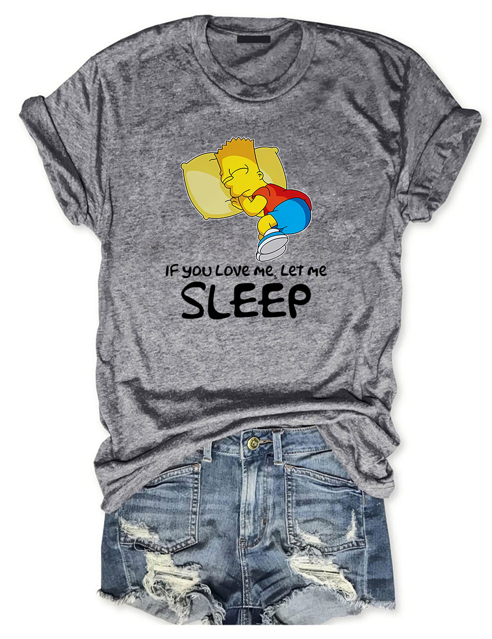 Bart Simpson If You Love Me Let Me Sleep Funny T-Shirt