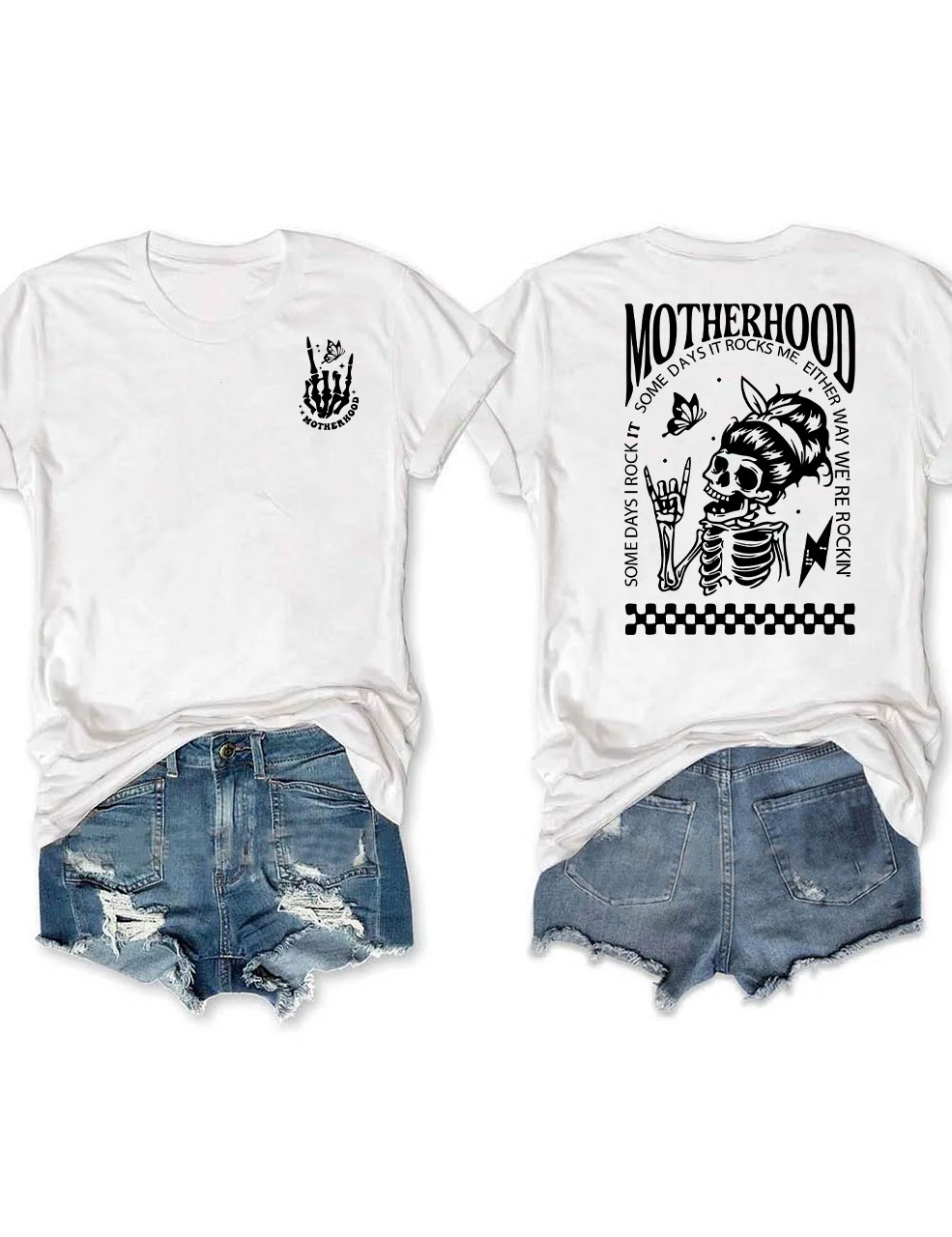 Motherhood Sometimes I Rock It Sometimes It Rocks Me T-shirt