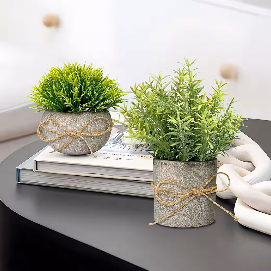 Künstliche Eukalyptus Pflanzen 4‑Stück, Kunstpflanzen für Deko