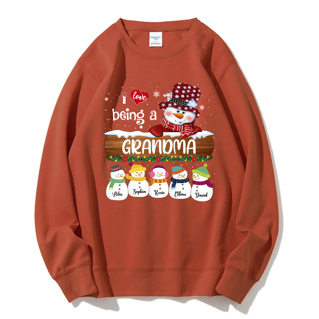 Personalized I Love Being Grandma Christmas Sweatshirt