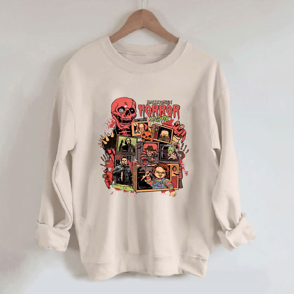 Halloween Horror Nights Spooky Movie Party Funny Sweatshirt
