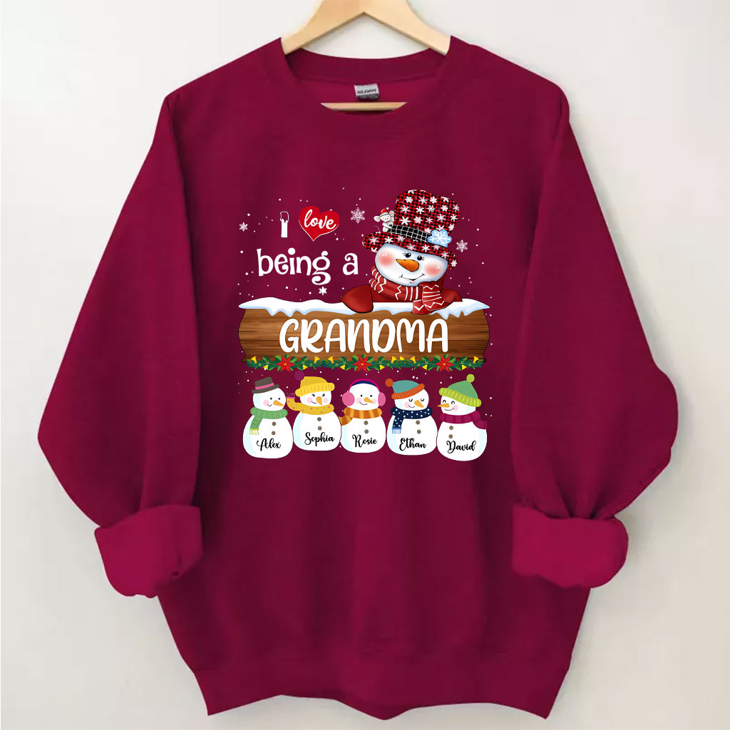 Personalized I Love Being Grandma Christmas Sweatshirt