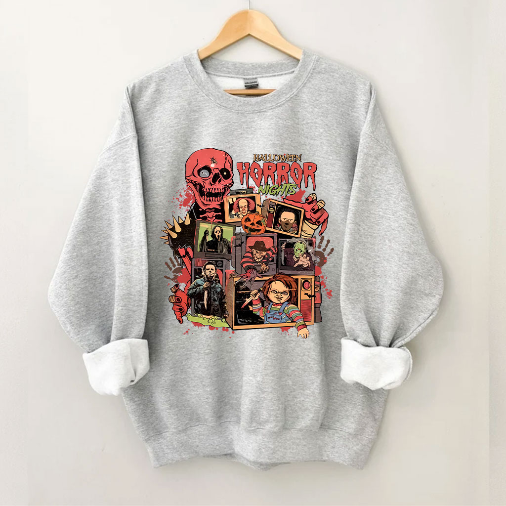 Halloween Horror Nights Spooky Movie Party Funny Sweatshirt