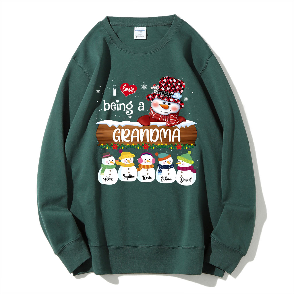 Personalized I Love Being Grandma Christmas Sweatshirt